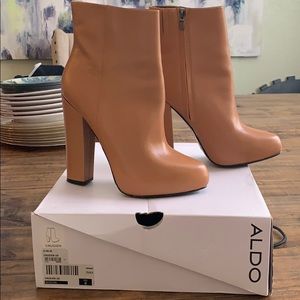 Camel Colored Heeled Boots